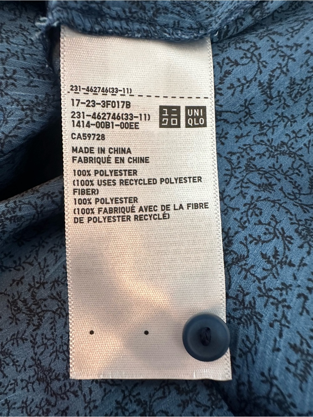 Uniqlo :C Volume Long Sleeve Blouse XL Leafy Print - Picture 8 of 11